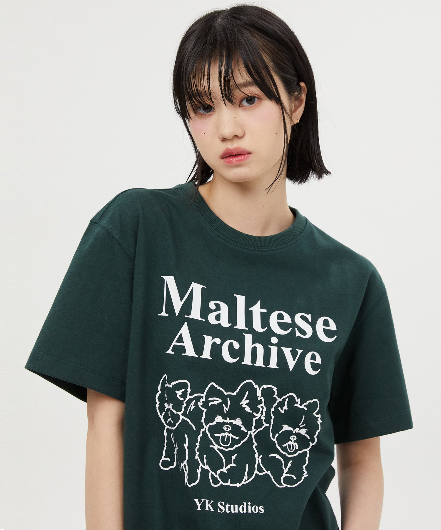 ★WAIKEI★ Maltese Gang Short Sleeve T-Shirt Green YK23HSTS0 Maltese Archive Line Graphic Half Sleeve T-shirt Green | Wai