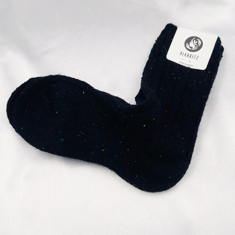 Mixed Color Knit Ribbed Socks