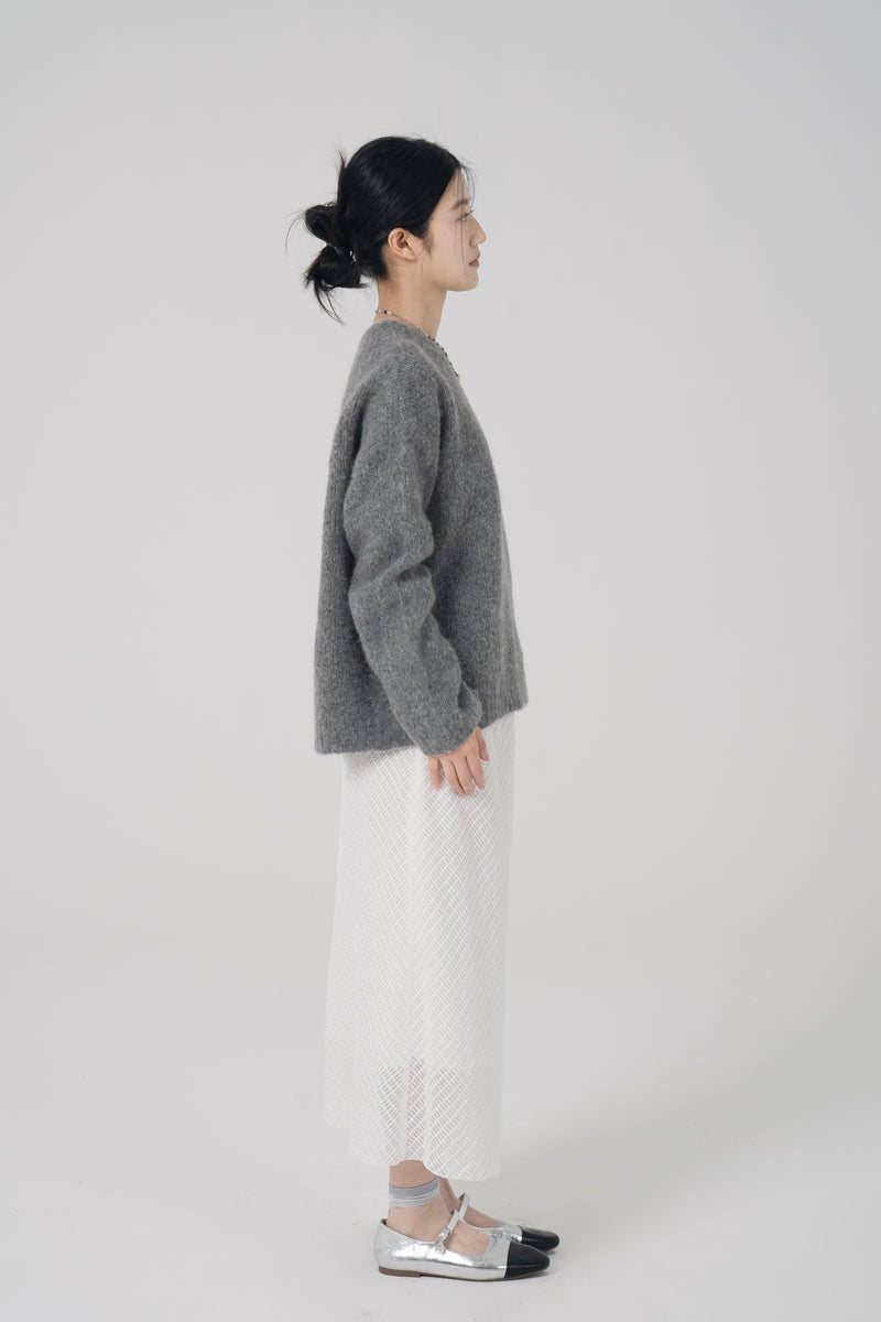 Solid Color Oversized Wool Knit Sweater