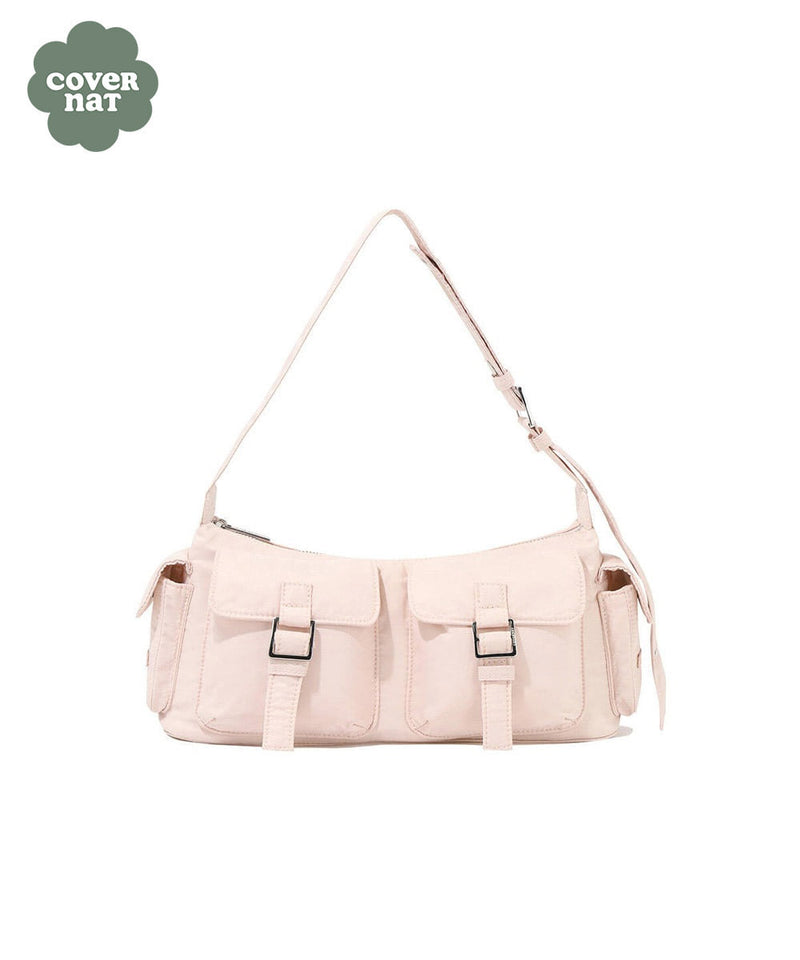 Clover Heart Two Pockets Shoulder Bag Pink