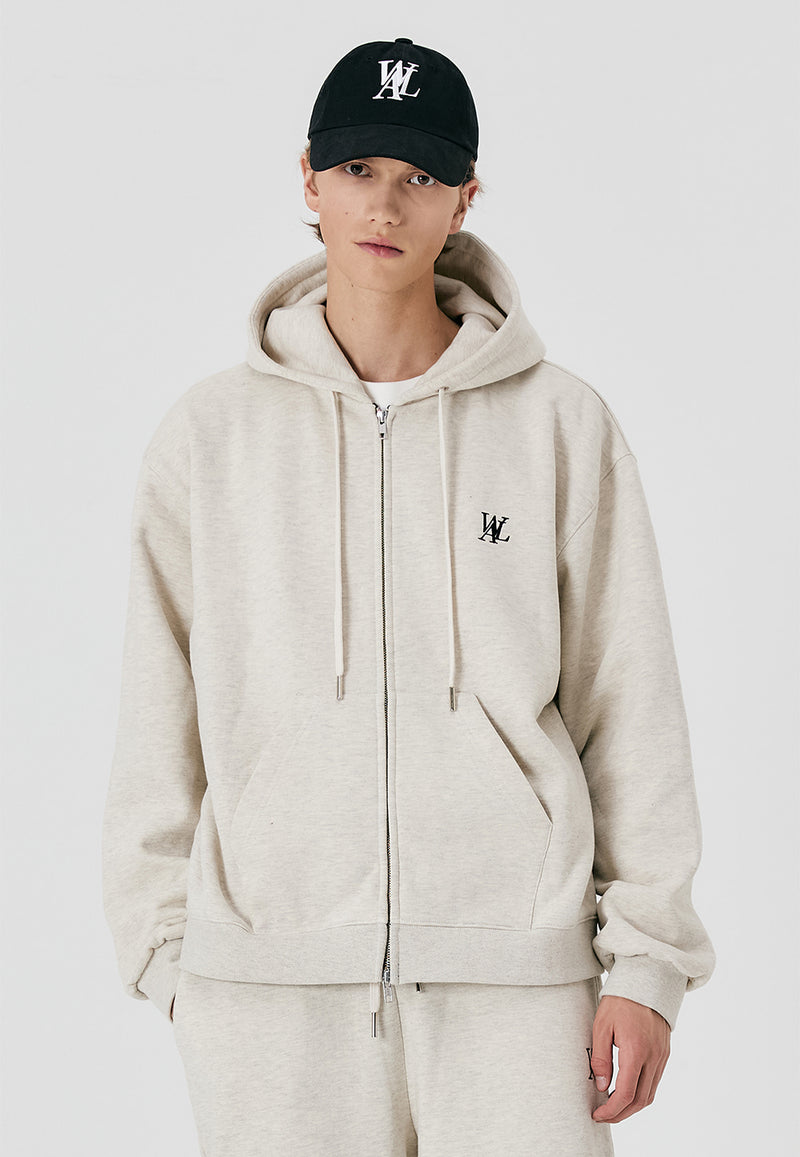 Signature Hood Zip-up Oatmeal