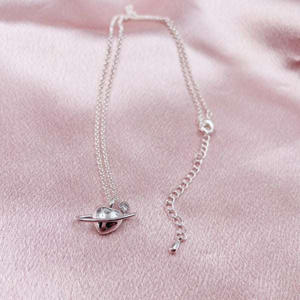 Heart Planet Pendant Necklace