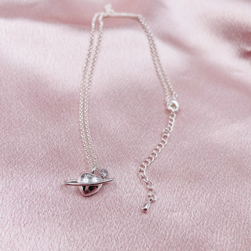 Heart Planet Pendant Necklace