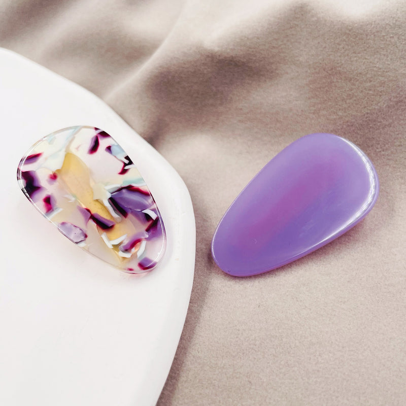 Egg Shape Acrylic Hair Clip Set