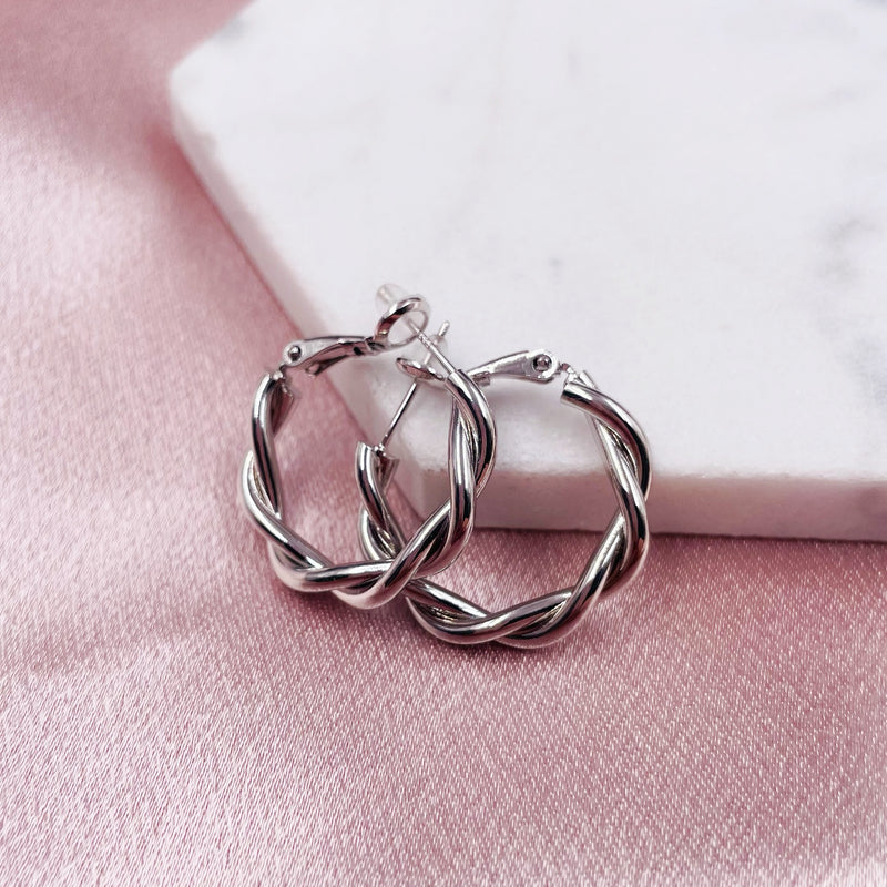 Twisted Metal Hoop Earrings