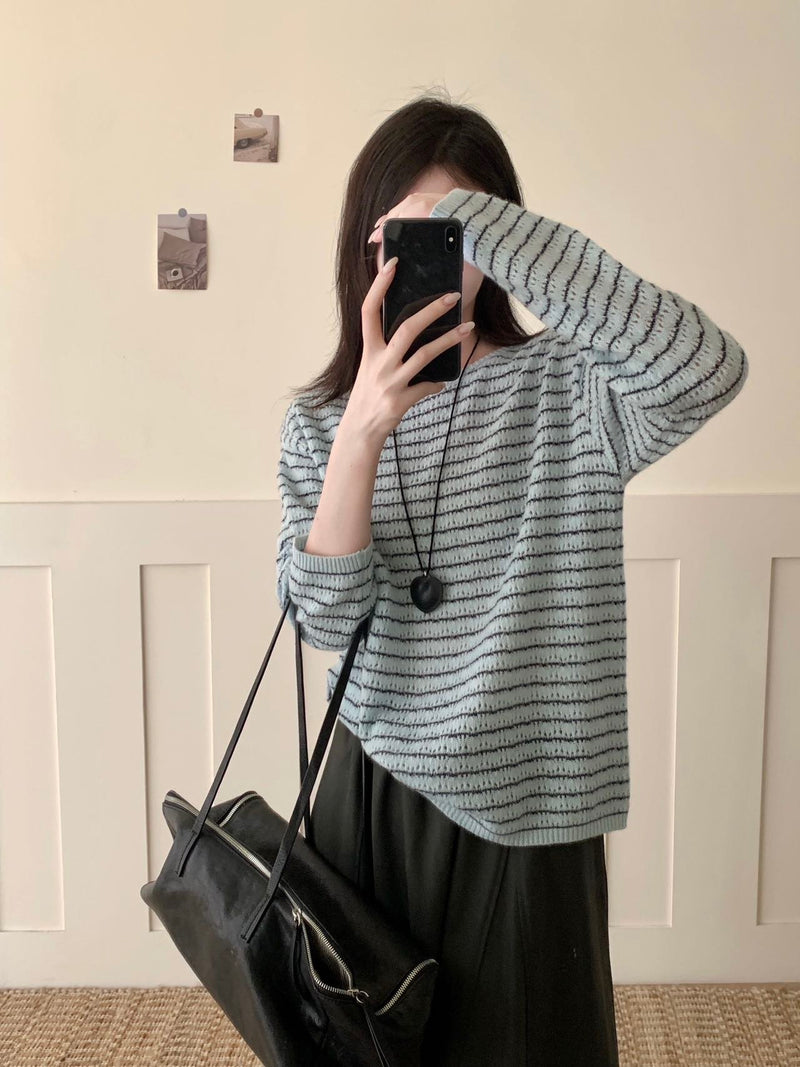 Oversized Stripe Knit Sweater
