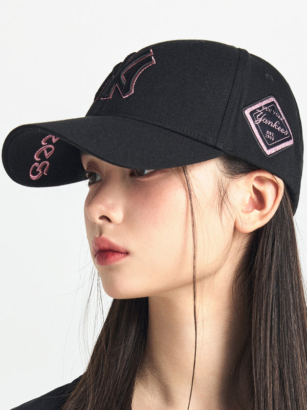 Diamond Structure Ball Cap NY Yankees Black Pink