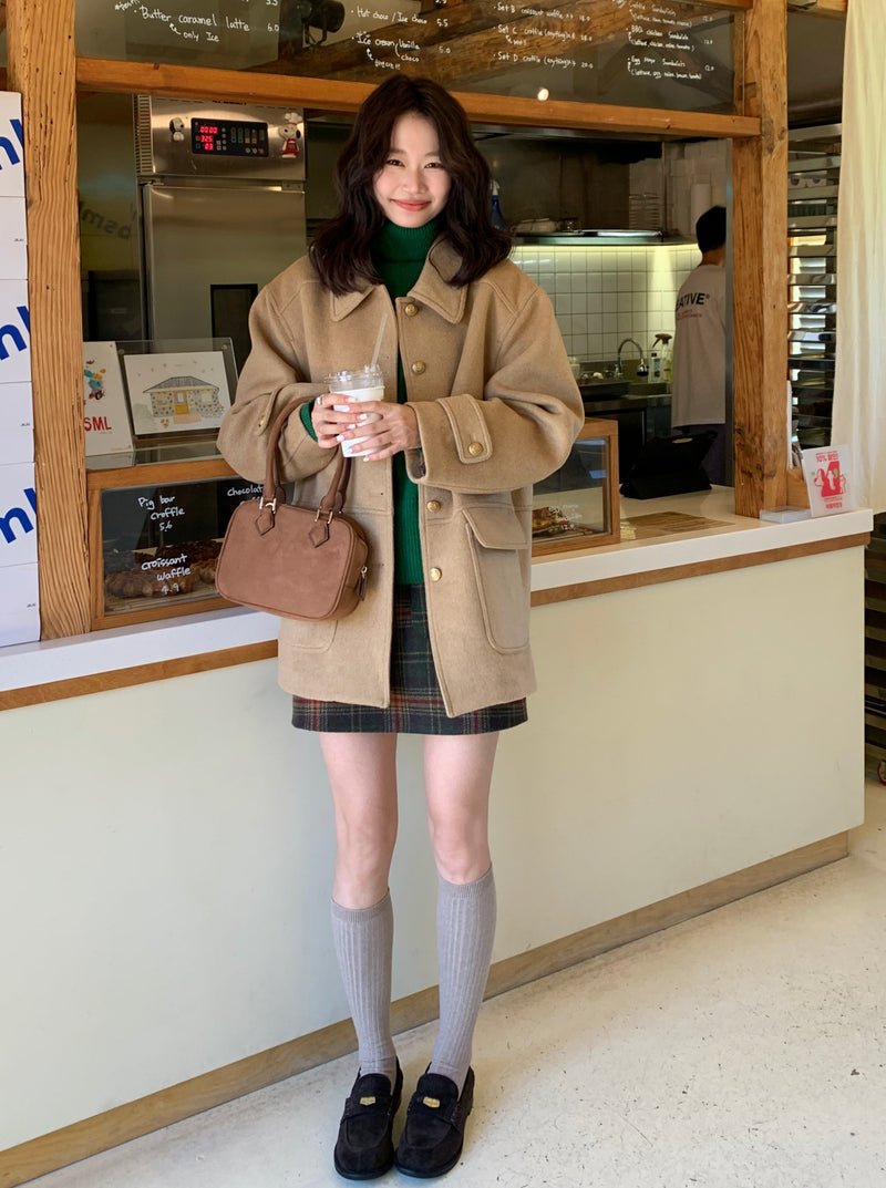 Big Front Pockets Wool Jacket