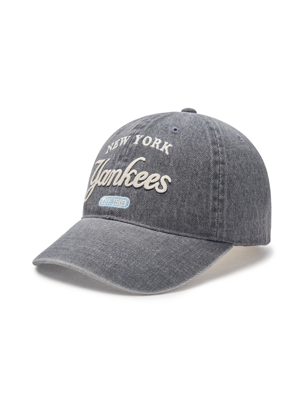 Color Denim Unstructured Ball Cap NY Yankees Grey