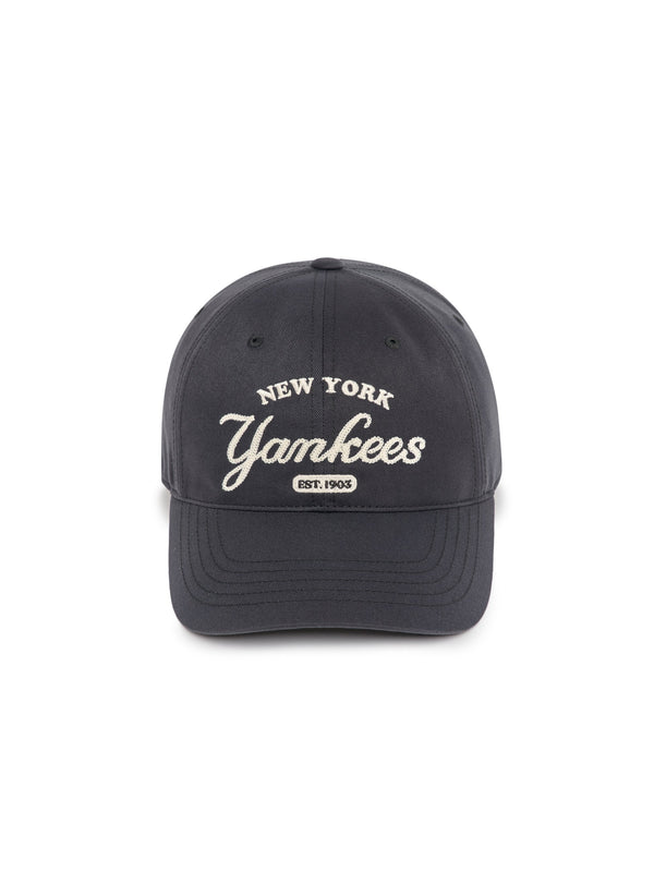 Varsity Lettering Unstructured Ball Cap NY Yankees Charcoal