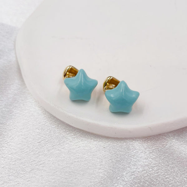 Blue Lucky Star Earrings