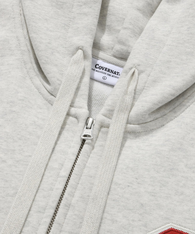 C Logo Hoodie Zipup Oatmeal