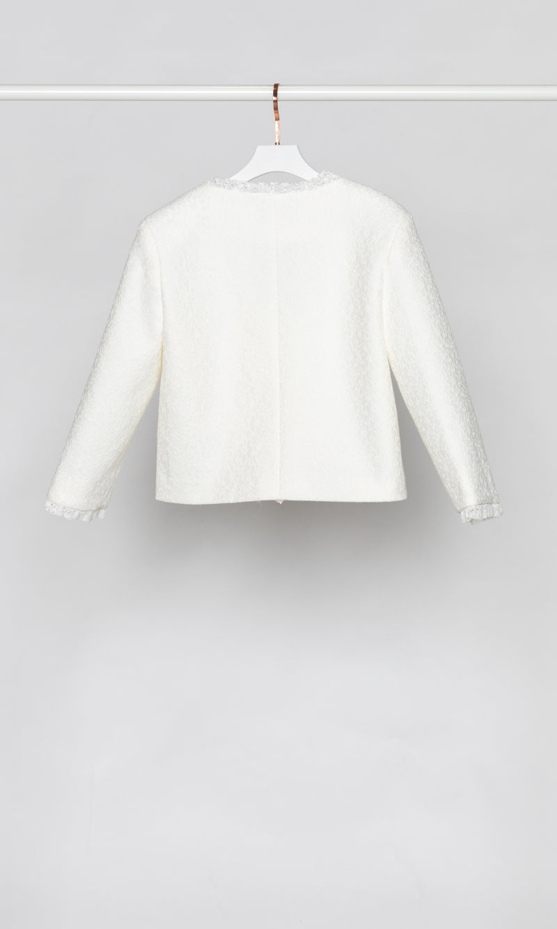 Lace Trim Tweed Jacket