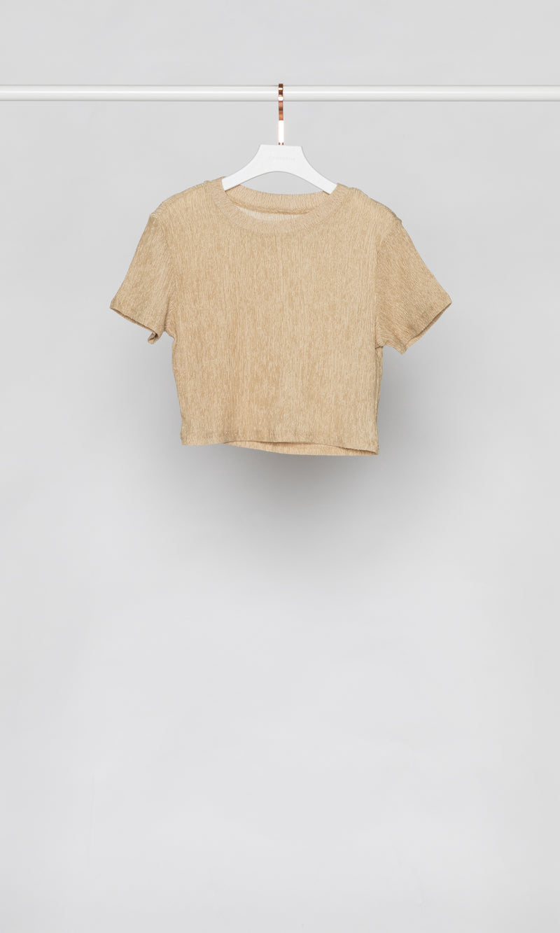 Wrinkle Pleated Crop Top
