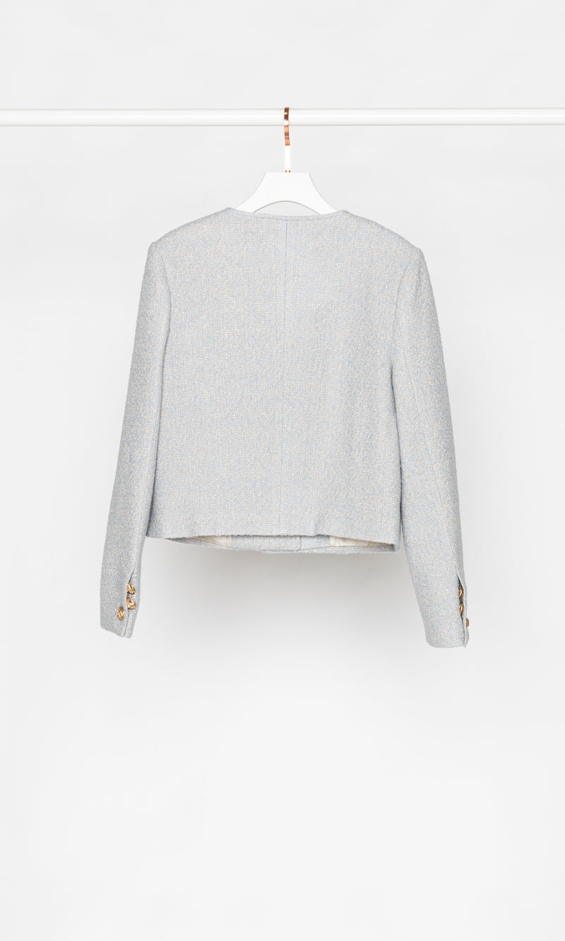 Sparkle Tweed Jacket with Gold Buttons