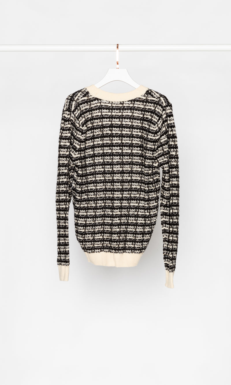 Tweed Checker Knit Cardigan