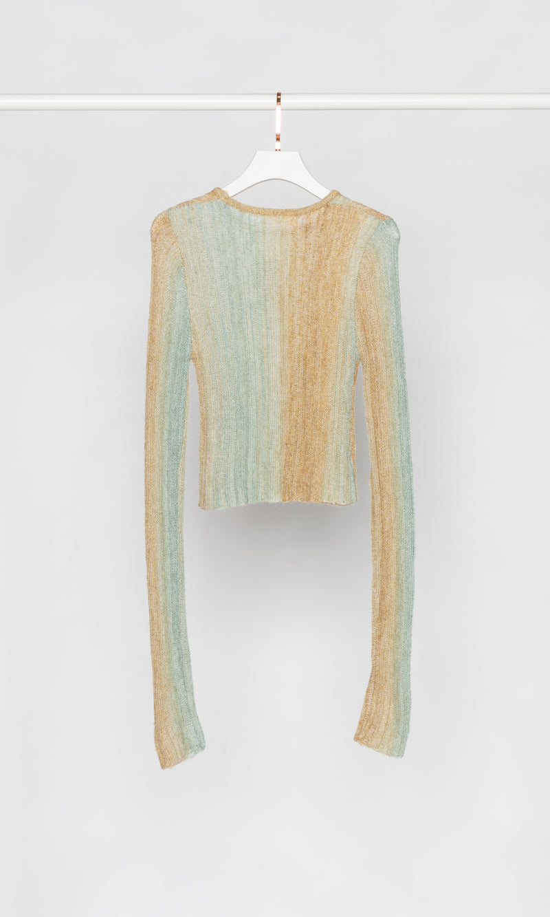 Mixed Color Fitted Knit Top