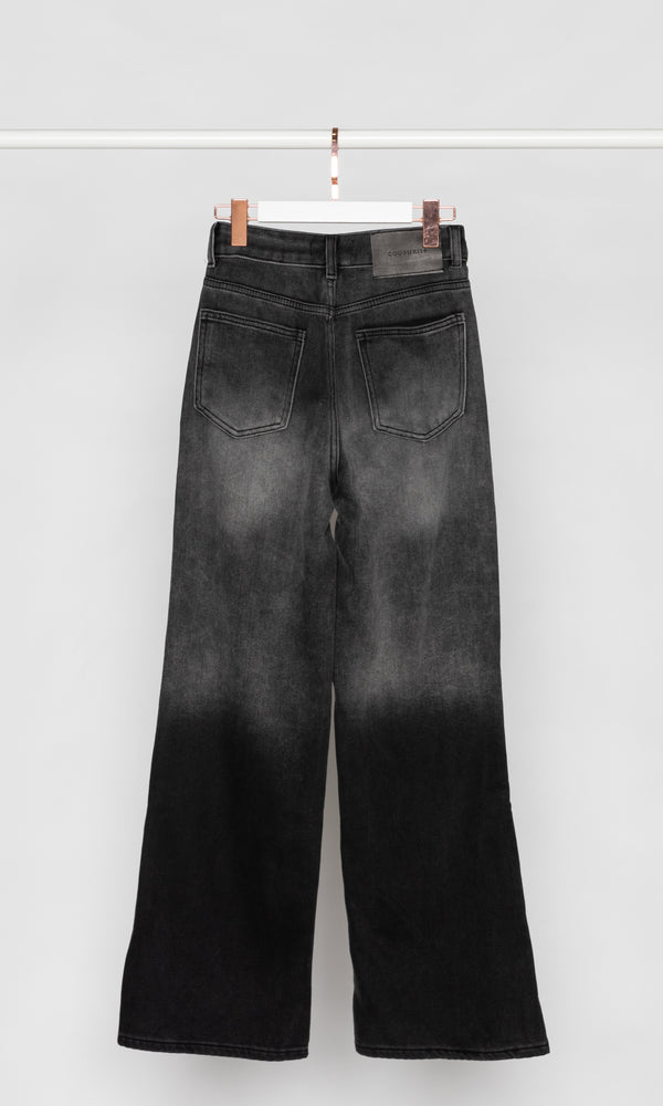 Gradient Grey Wide Leg Jeans