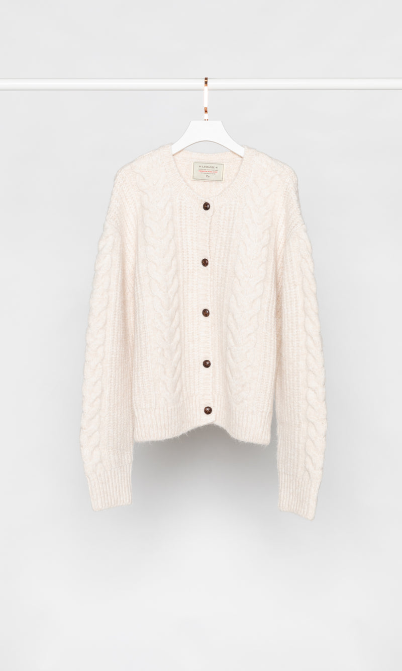 Twisted Pattern Wool Cardigan
