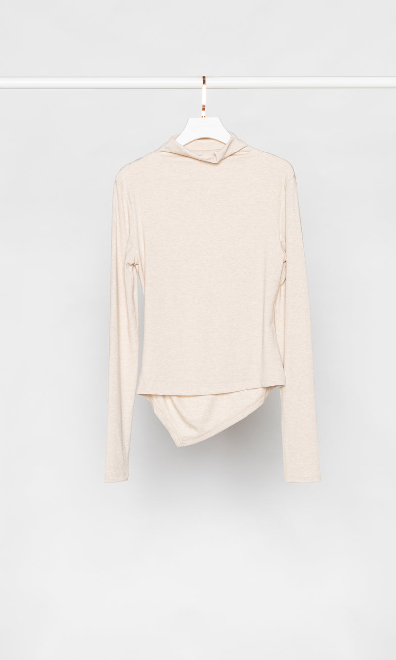 Asymmetrical Bottom High-neck Top