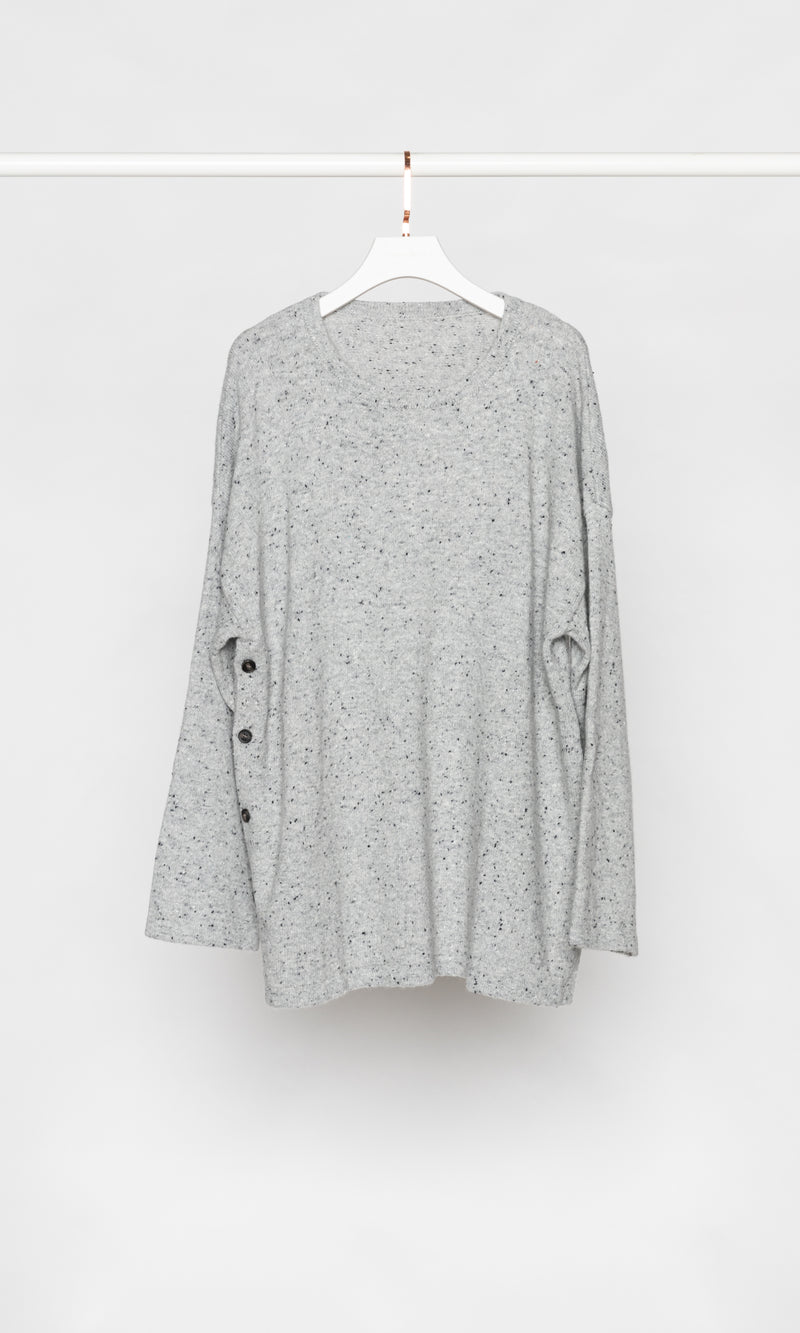 Oversized Sweater with Side Buttons