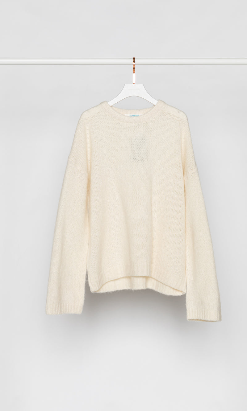 Solid Color Oversized Wool Knit Sweater