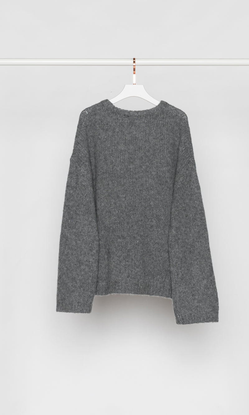 Solid Color Oversized Wool Knit Sweater
