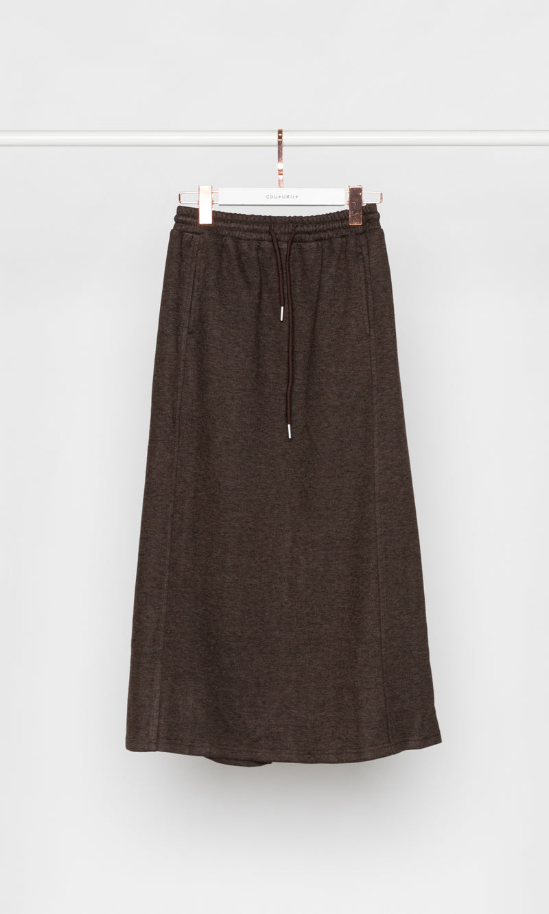 Cashmere Blend Fleece Maxi Skirt