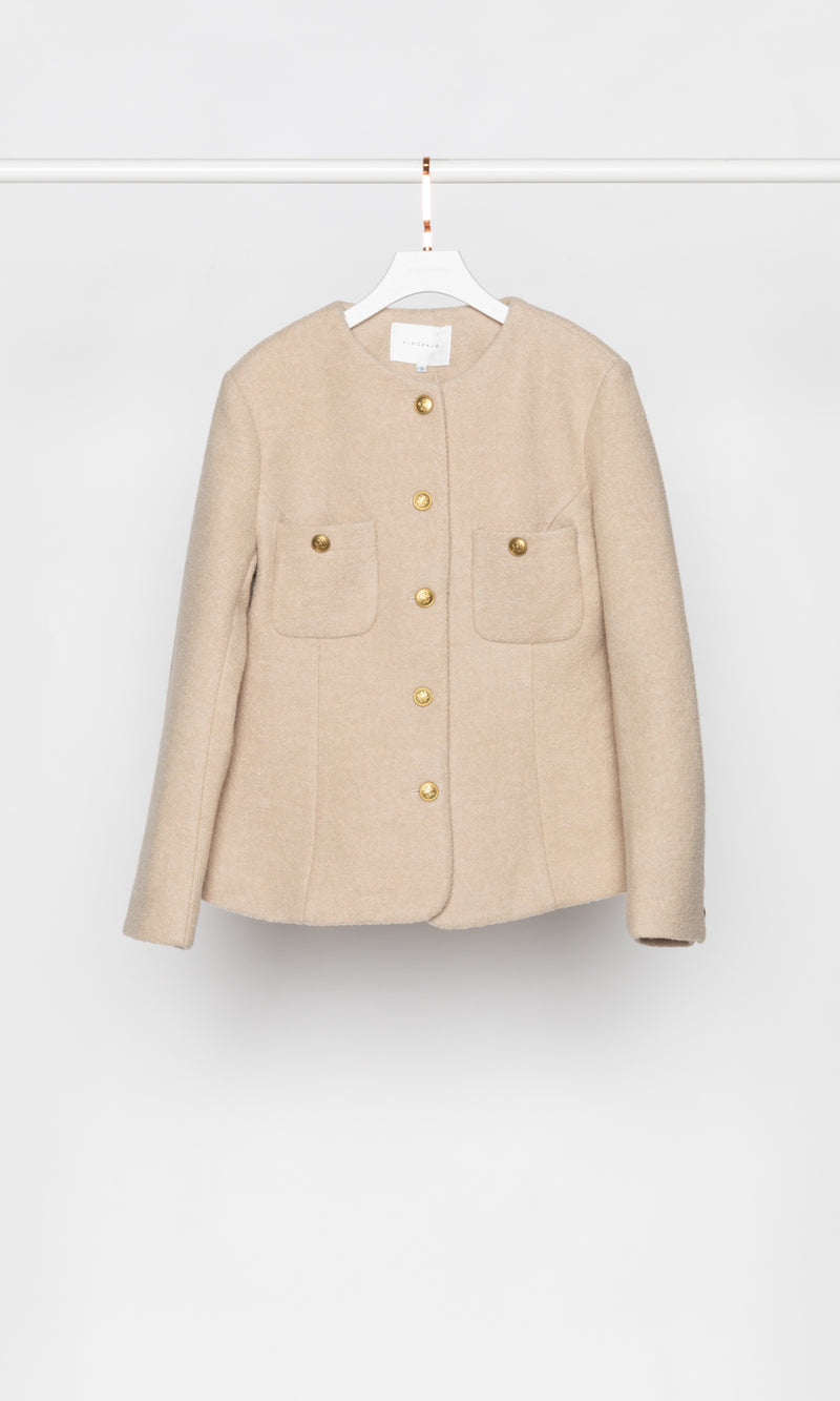Solid Color Wool Jacket