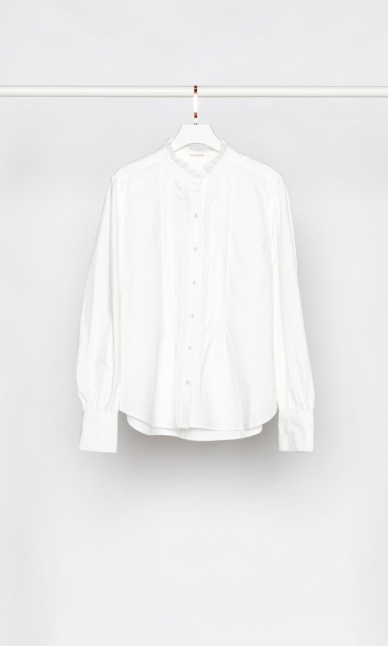Lace Edges Cotton Shirt