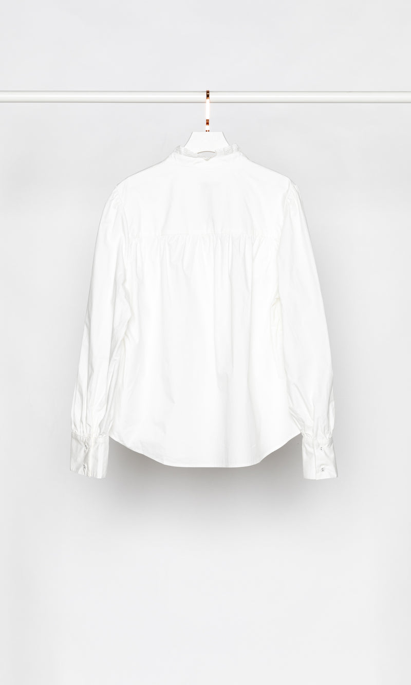 Lace Edges Cotton Shirt