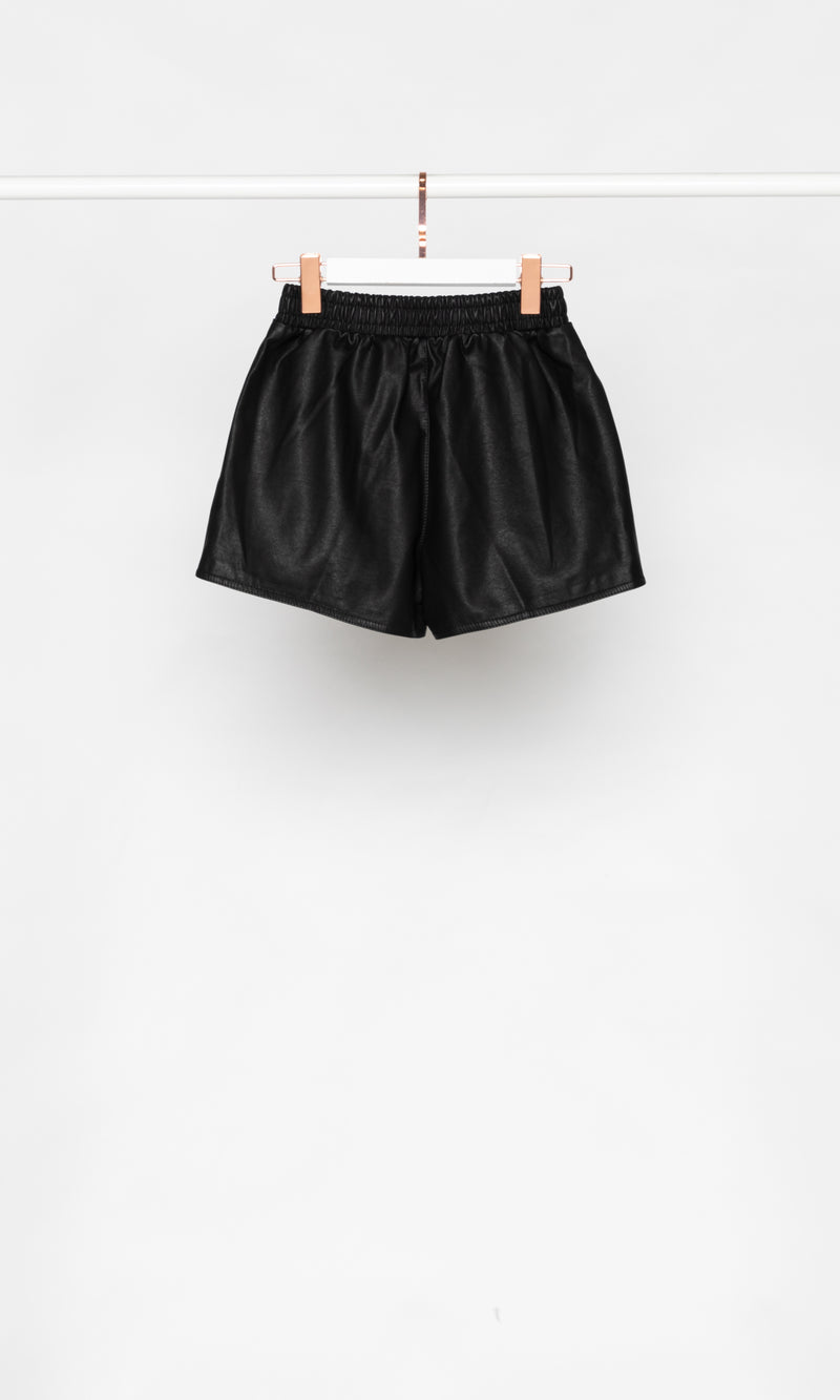High-waisted Faux Leather Shorts