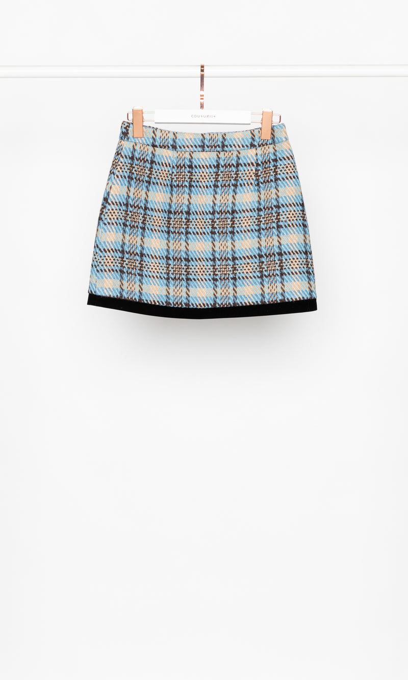 Checker Tweed Mini Skirt