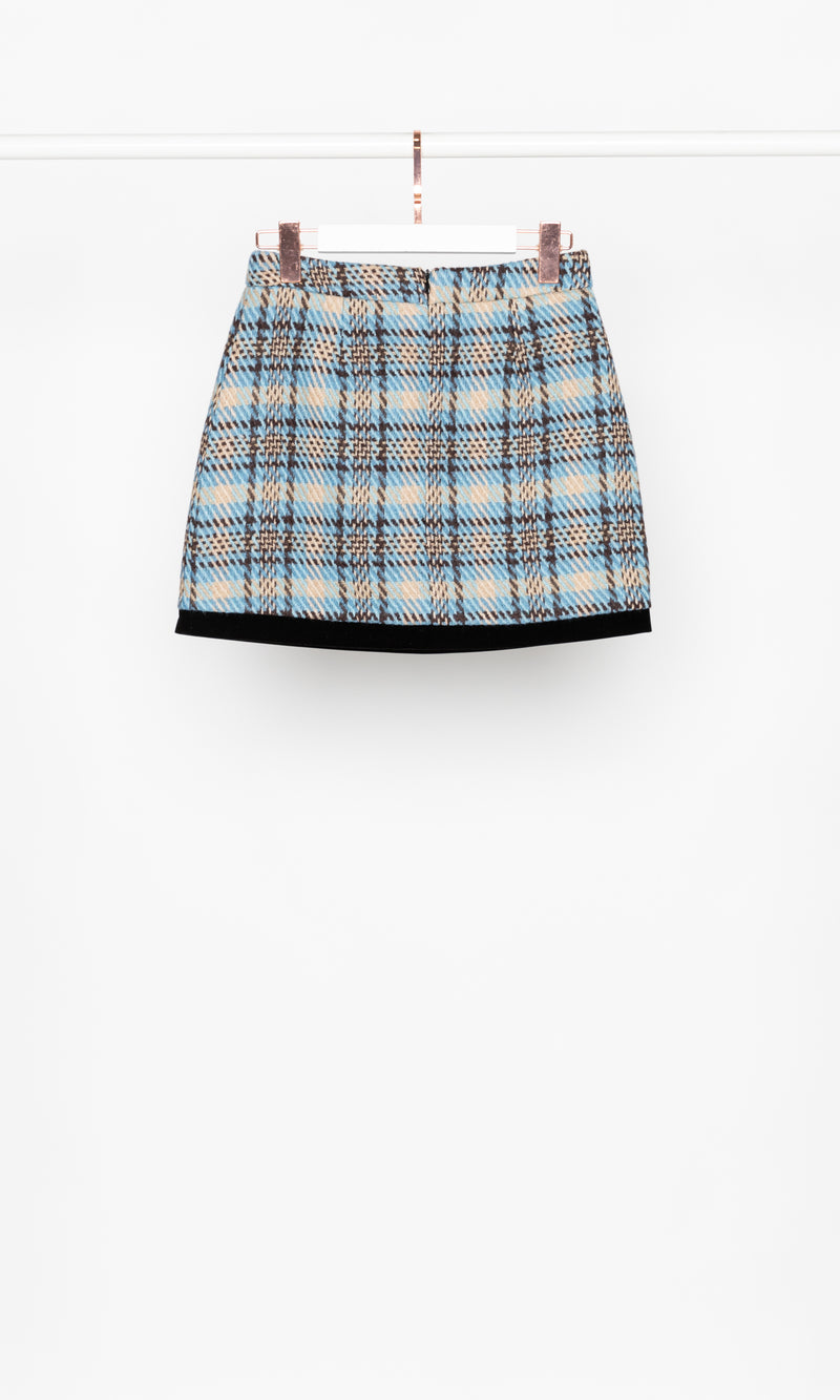 Checker Tweed Mini Skirt