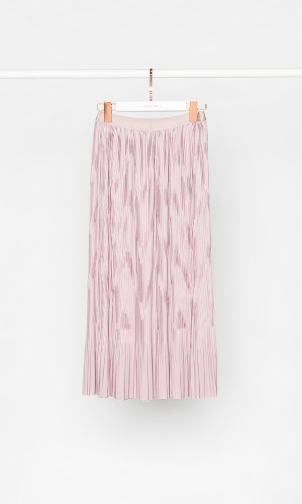 Wavy Pleated Midi Skirt