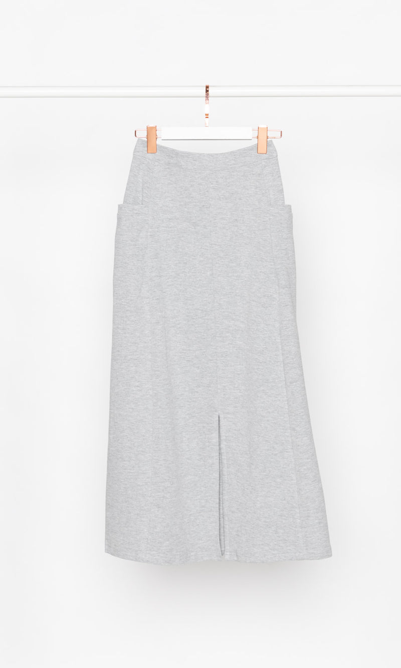 Solid Color Cotton Flare Skirt