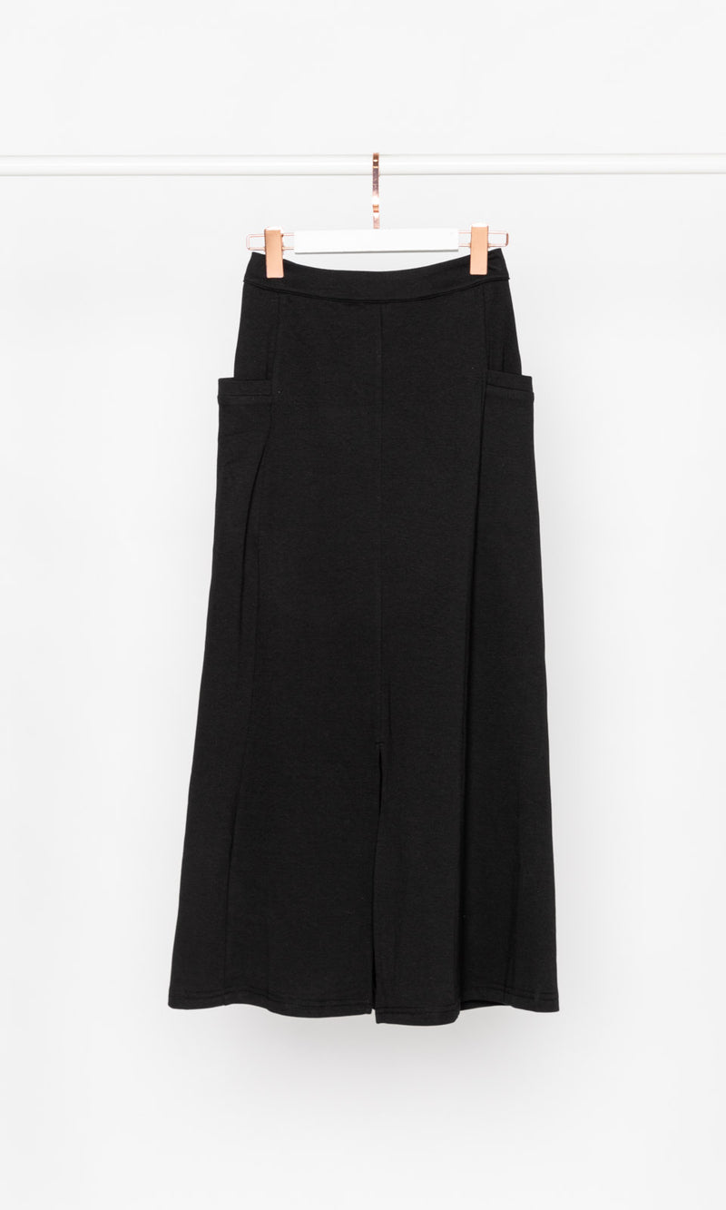 Solid Color Cotton Flare Skirt