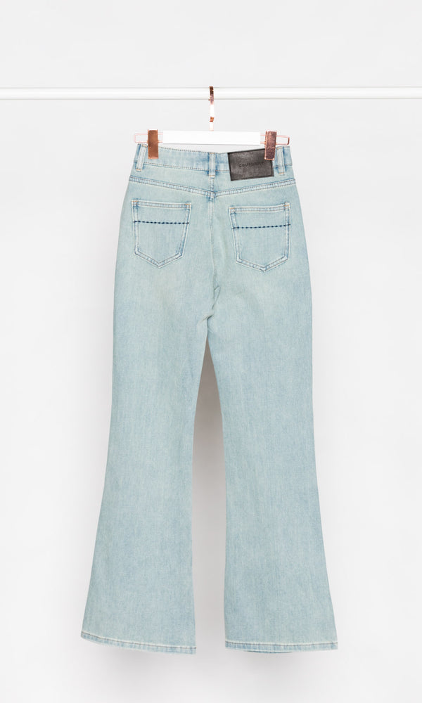 Washed Blue Flare Jeans
