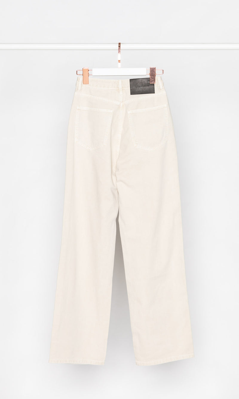 High-waisted Basic Relax White Jeans