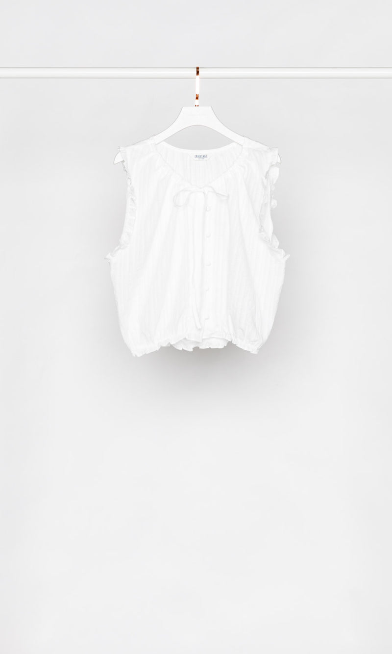 V-neck Button Up Cotton Tank