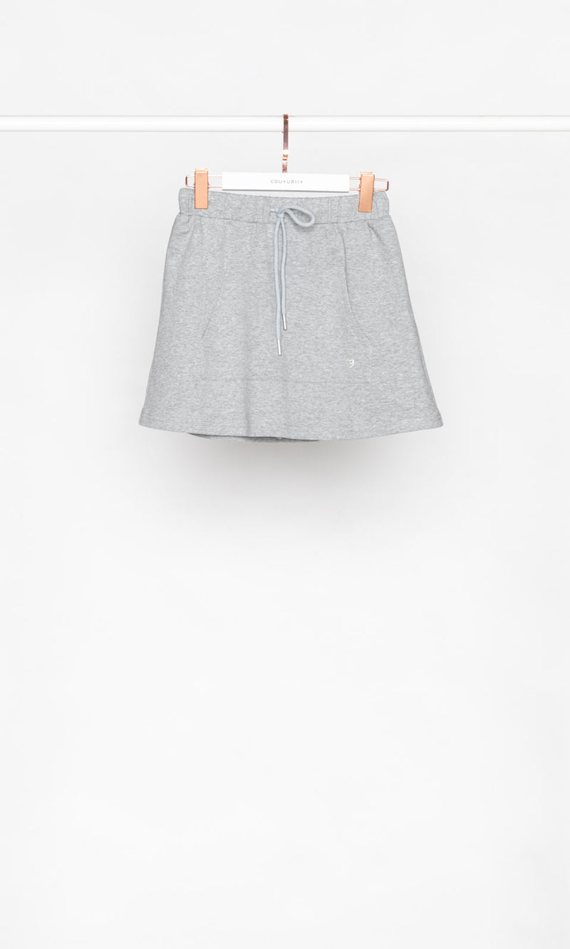 Front Pocket Sweat Mini Skirt