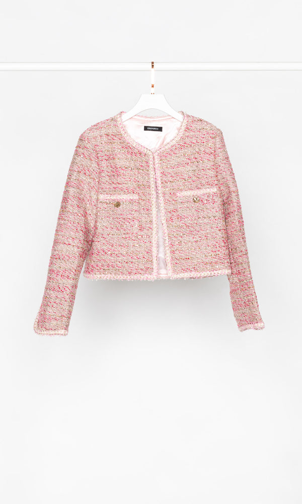 Twisted Edges Mix Pink Tweed Jacket