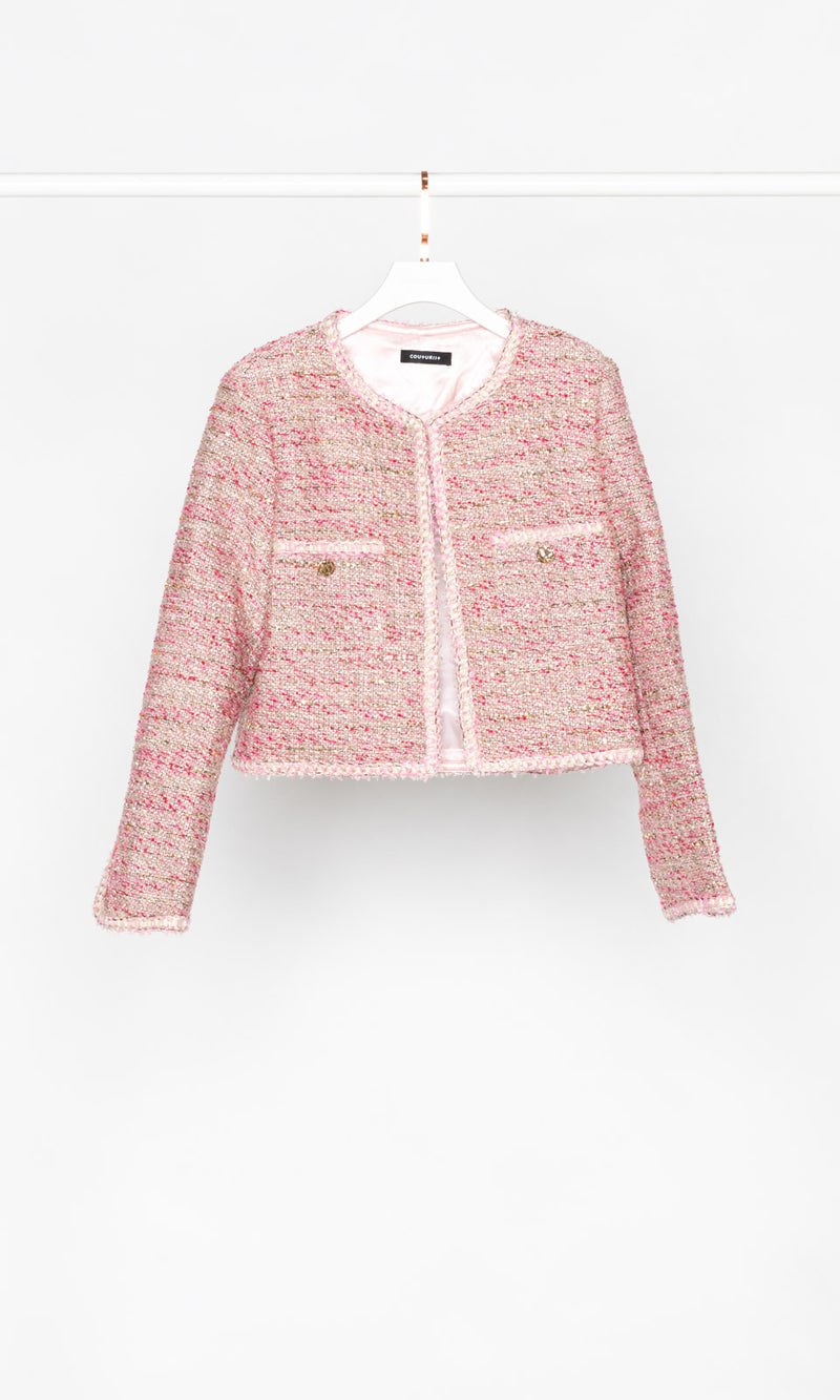 Twisted Edges Mix Pink Tweed Jacket