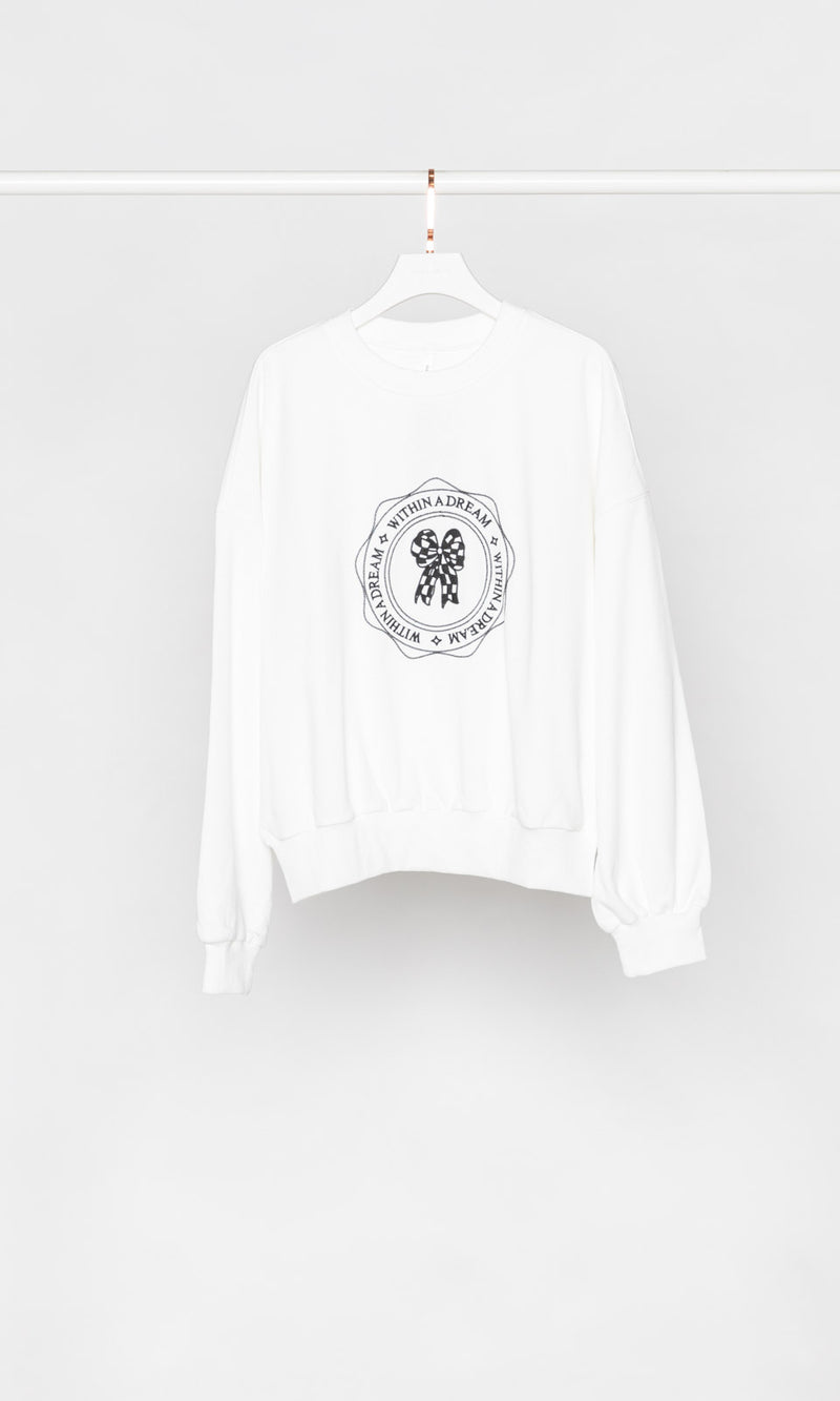 Oversized Bow Stamp Sweatshirt