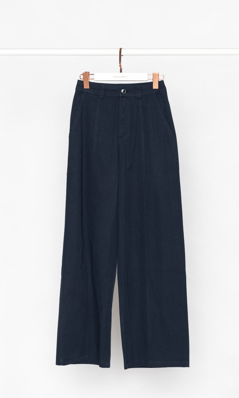 High-waisted Front Seam Relaxed Trousers