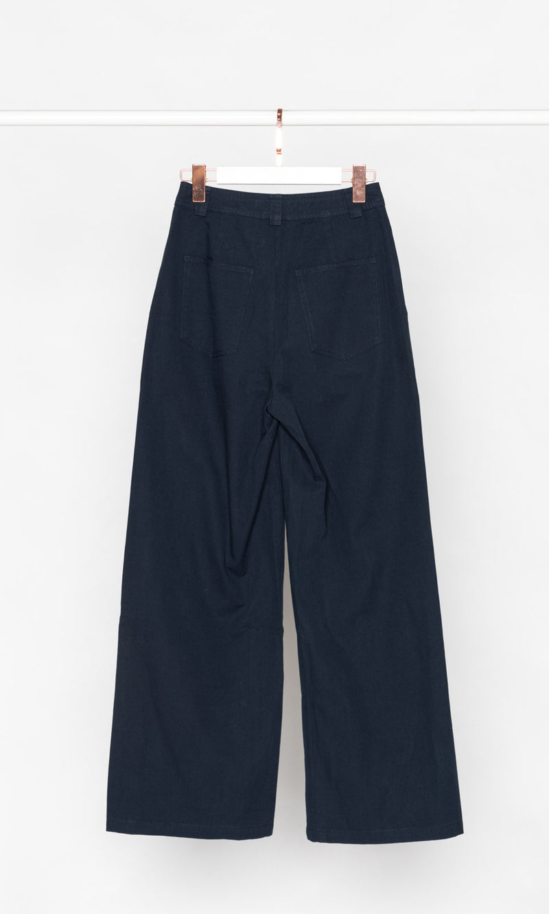 High-waisted Front Seam Relaxed Trousers