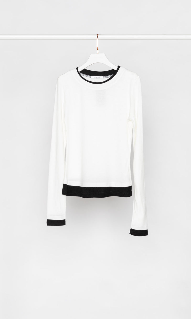 Contrasting Edges Long Sleeves Top