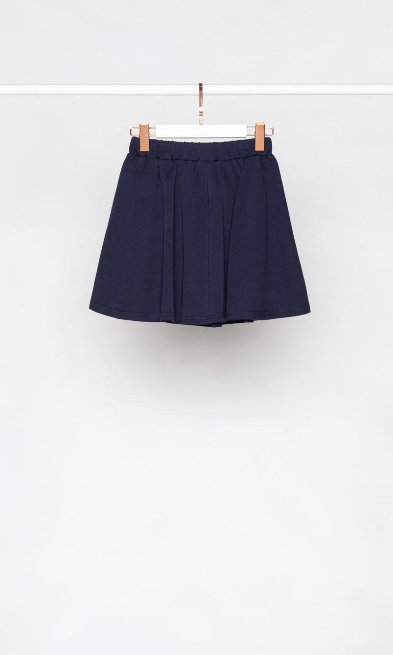 Drawstring Flare Sweat Mini Skirt