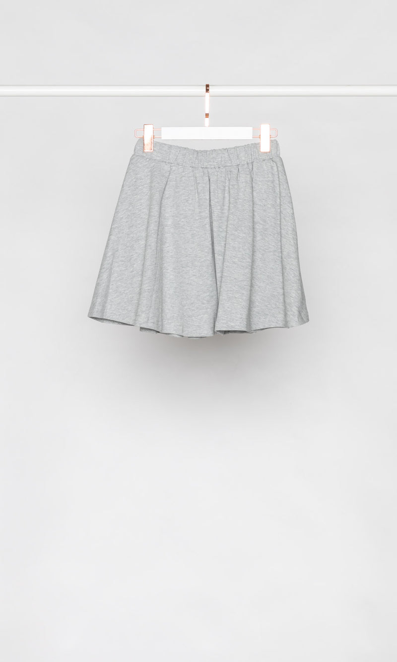 Drawstring Flare Sweat Mini Skirt