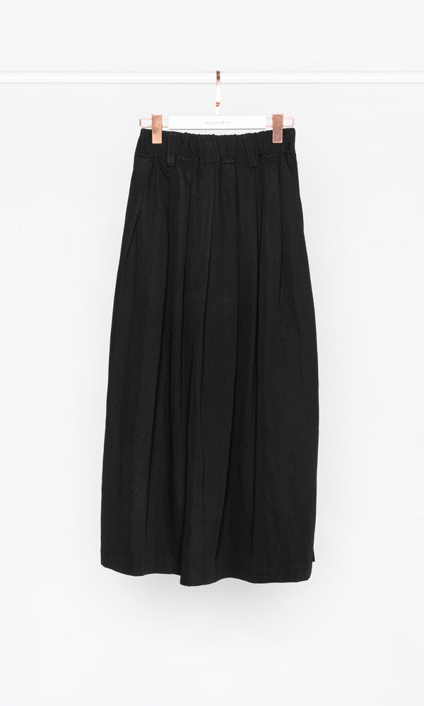 High-waisted Pleated Midi Skirt